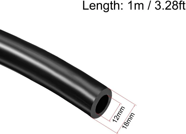 Alt view image 2 of 2 - Silicone Tubing 12mm ID X 18mm OD 3.28ft 1m Flexible Silicon Rubber Tube Air Hose Pipe for Pump Transfer Black