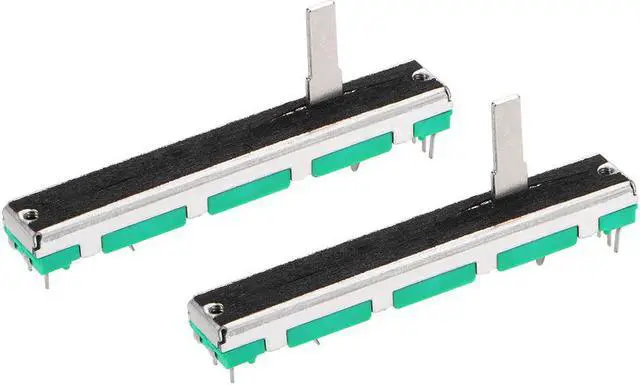Main image of 2pcs Fader Variable Resistors Mixer 60mm Straight Slide Potentiometer B103 10K Ohm Linear Double Potentiometers for Dimming Tuning