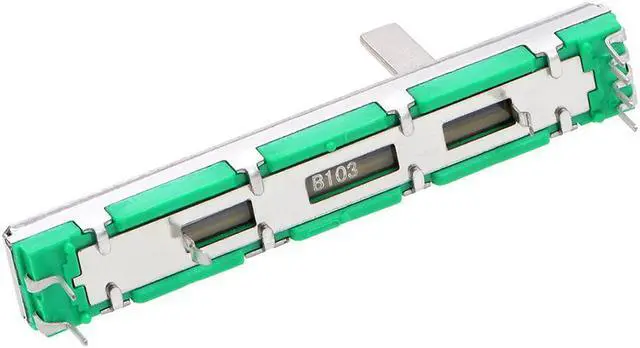 Alt view image 3 of 10 - 2pcs Fader Variable Resistors Mixer 60mm Straight Slide Potentiometer B103 10K Ohm Linear Double Potentiometers for Dimming Tuning