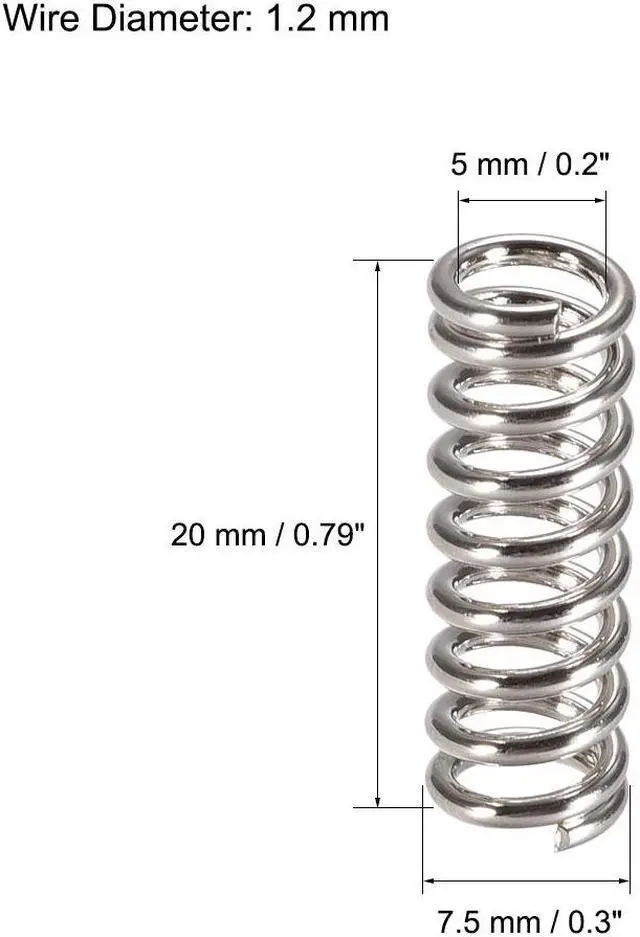 Alt view image 3 of 4 - Heated Bed Springs for 3D Printer Extruder Compression Spring, 7.5 X 20 Mm 40pcs