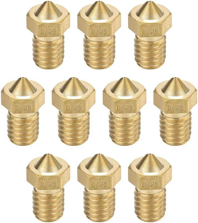 Main image of 0.25mm 3D Printer Nozzle, Fit V6 Extruder Head, for 1.75mm Filament Brass 10pcs