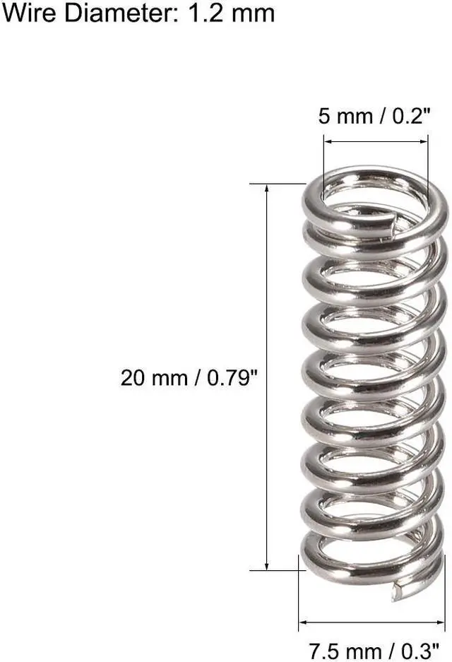 Alt view image 3 of 4 - Heated Bed Springs for 3D Printer Extruder Compression Spring, 7.5 X 20 Mm 20pcs