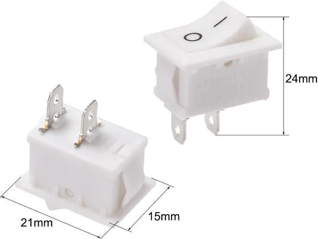 Alt view image 2 of 4 - Mini Boat Rocker Switch White Toggle Switch for Boat Car Marine ON/OFF AC 250V/6A 125V/10A 1pcs