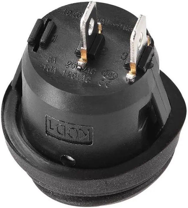 Alt view image 4 of 4 - Boat Rocker Switch Black Round Waterproof Toggle Switches for Boat Car Marine ON/OFF AC 250V/6A 125V/10A 1pcs