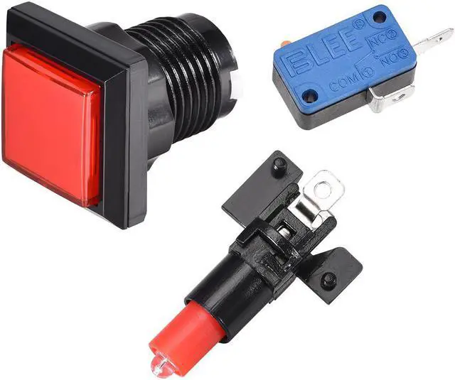 Alt view image 3 of 3 - Game Push Button 34x34 Square 12V LED Illuminated Push Button Switch with Micro Switch for Arcade Video Games Red 5pcs