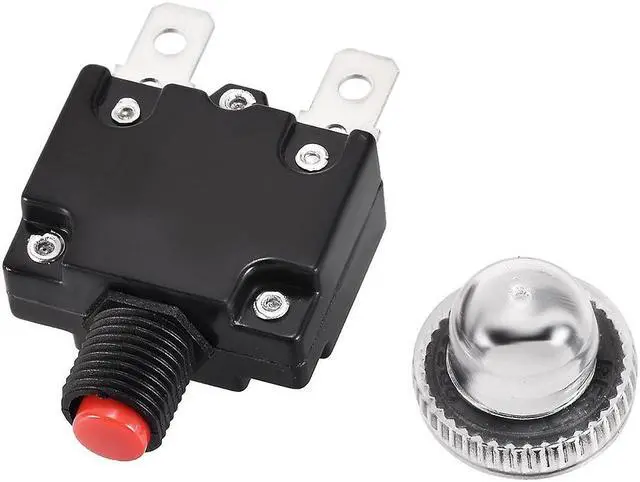Alt view image 2 of 4 - Thermal Circuit Breakers 15A 125/250V AC 32V DC Push Button Reset Overload Protector Switch with Waterproof Cap 2 Pcs