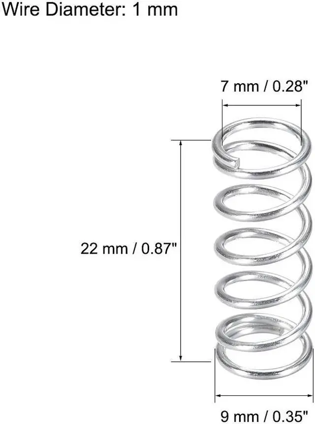 Alt view image 3 of 4 - Heated Bed Springs for 3D Printer Extruder Compression Spring, 9 X 22 Mm 20pcs