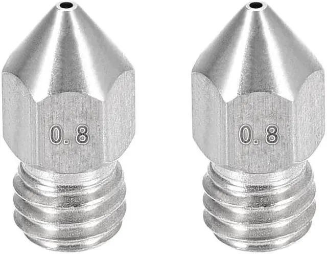 Main image of 0.8mm 3D Printer Nozzle, Fit MK8 Extruder Head, for 1.75mm Filament Stainless Steel 2pcs