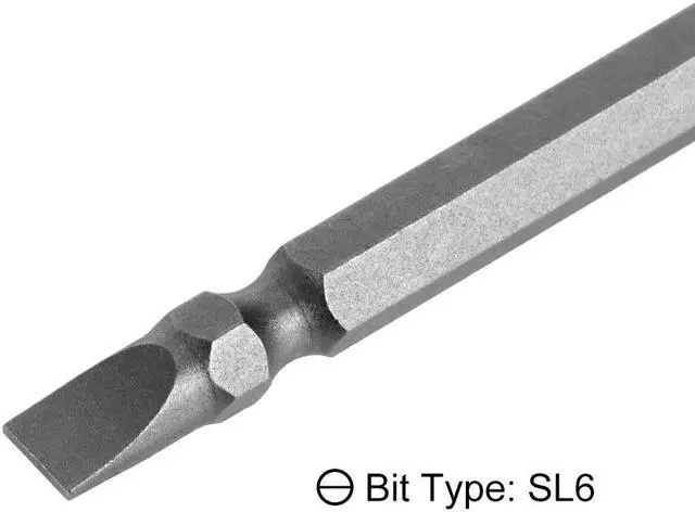 Alt view image 3 of 4 - 1/4inch Hex Shank 150mm Length Magnetic Screwdriver SL6/PH2 Slotted-Phillips Double-Head Screwdriver Bits S2 Alloy Steel