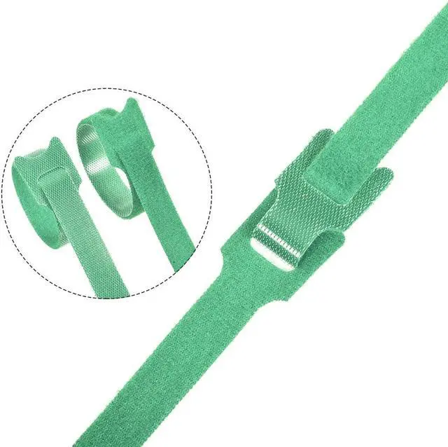 Alt view image 4 of 6 - Reusable Cable Ties,8 Inch Hook and Loop Cord Wraps,Green Adjustable Strap 30pcs