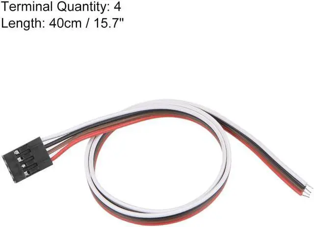 Alt view image 2 of 4 - Breadboard Jumper Wires 4-Pin 40cm Female to Tined Tip Cable for Arduino