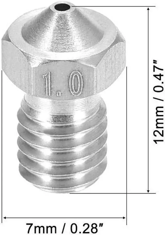 Alt view image 2 of 5 - 1mm 3D Printer Nozzle, Fit V6 Extruder Head, for 1.75mm Filament Stainless Steel 1pcs