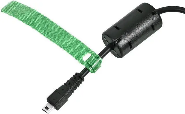 Alt view image 5 of 7 - Reusable Cable Ties, 4 Inch Hook and Loop Cord Wraps, Green Zip Tie 50pcs
