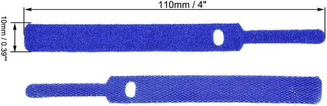Alt view image 2 of 7 - Reusable Cable Ties, 4 Inch Hook and Loop Cord Wraps, 5 Color Zip Tie 50pcs
