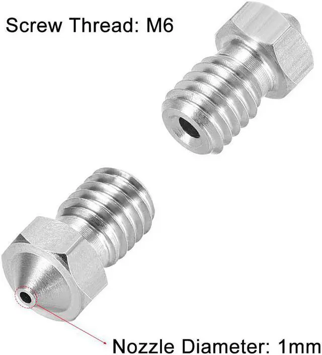 Alt view image 3 of 5 - 1mm 3D Printer Nozzle, Fit V6 Extruder Head, for 1.75mm Filament Stainless Steel 1pcs