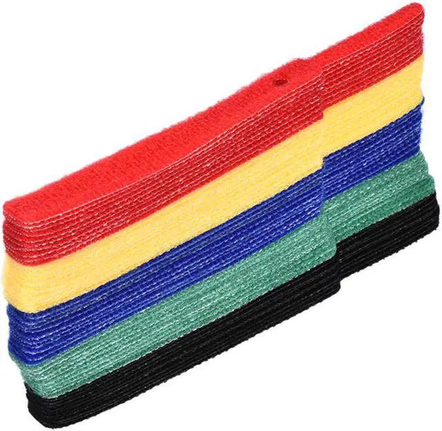 Main image of Reusable Cable Ties, 4 Inch Hook and Loop Cord Wraps, 5 Color Zip Tie 50pcs