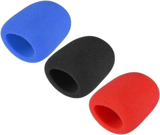 Main image of 3PCS Thicken Sponge Foam Mic Cover Handheld Microphone Windscreen Black Red Blue for KTV