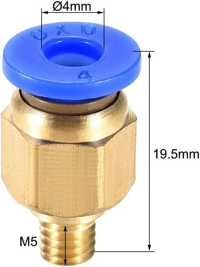 Alt view image 3 of 4 - M5 Tube Fitting for 3D Printer Push Fixings, for 4mm Tube 1.75mm Filament 5pcs