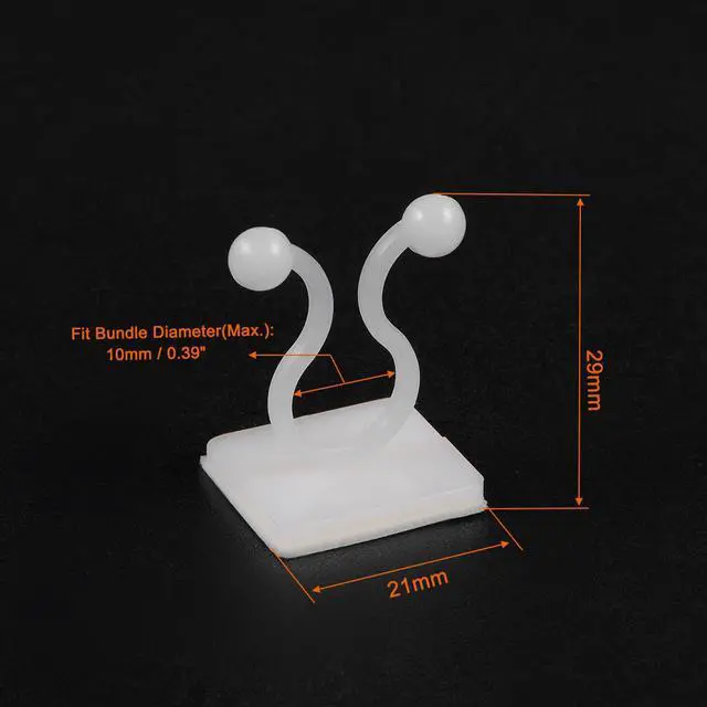 Alt view image 4 of 5 - Twist Lock Cable Wire Ties with Sticker Nylon U Shape Save Place 10mm Dia White 50pcs