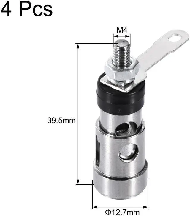 Alt view image 2 of 4 - 4PCS Amplifier Terminal Connector Binding Post Push Quick Type -Binding Post Spring Loaded Press Subwoofer Basket Terminal