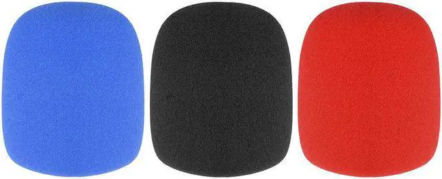 Alt view image 3 of 3 - 3PCS Thicken Sponge Foam Mic Cover Handheld Microphone Windscreen Black Red Blue for KTV