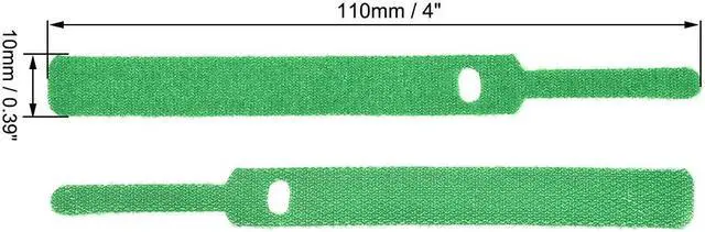 Alt view image 2 of 7 - Reusable Cable Ties, 4 Inch Hook and Loop Cord Wraps, Green Zip Tie 50pcs