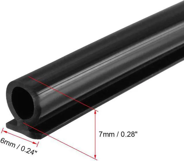 Alt view image 3 of 4 - T-Slot Mount Window Weatherstrip Seal 7mm Bulb Bubble for 6mm Slot 3 Meters Long Black