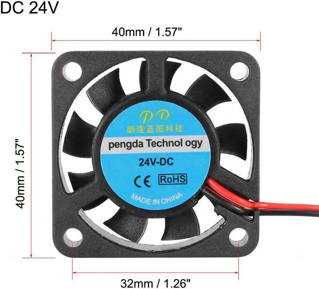 Alt view image 2 of 4 - 40mmx40mmx10mm Cooling Fan DC 24V for 3D Printer Extruder Hotend 2pcs