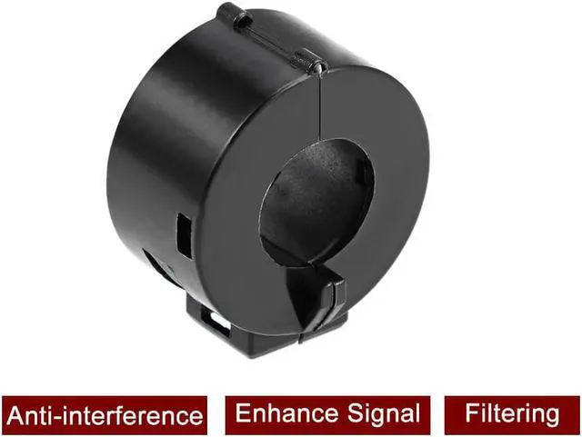 Alt view image 4 of 4 - 15mm Ferrite Cores Ring Clip-On RFI EMI Noise Suppression Filter Cable Clip, Black 10pcs