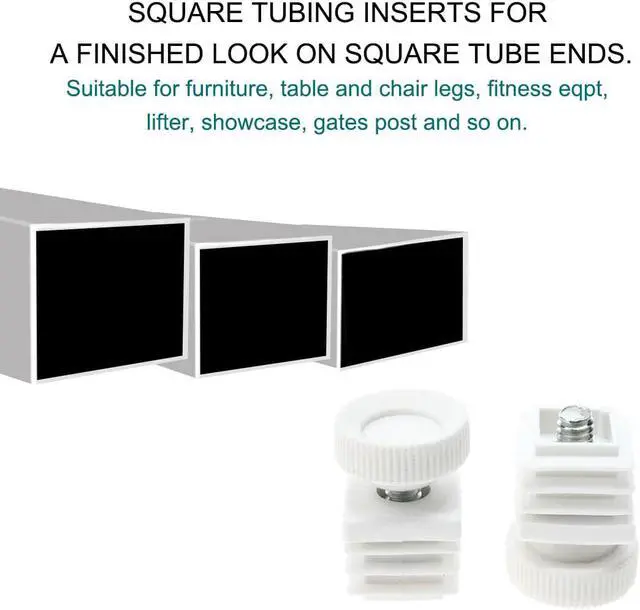 Alt view image 6 of 7 - Leveling Feet 25 x 50mm Rectangle Tube Inserts Kit Furniture Glide Adjustable Leveler for Chair Desk Leg 8 Sets