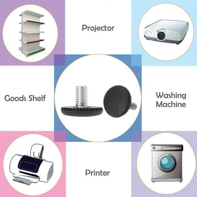 Alt view image 5 of 7 - M8 x 10 x 25mm Leveling Feet Adjustable Leveler Floor Protector for House Furniture Chair Table Desk Leg 4pcs