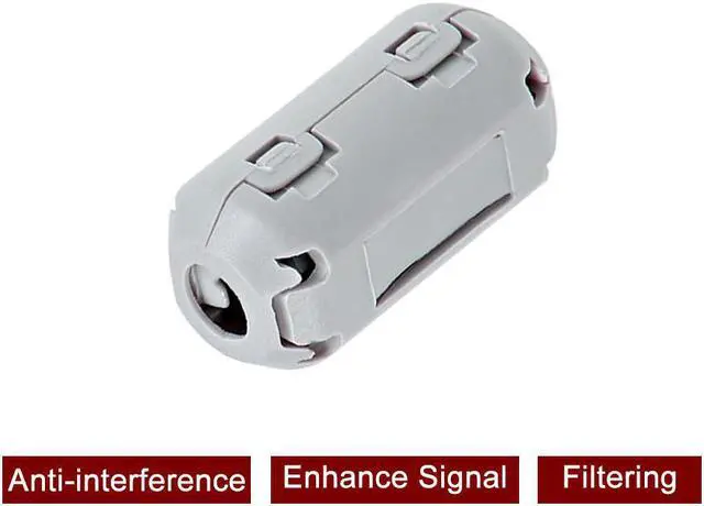 Alt view image 3 of 4 - 3.5mm Ferrite Cores Ring Clip-On RFI EMI Noise Suppression Filter Cable Clip, Grey 10pcs