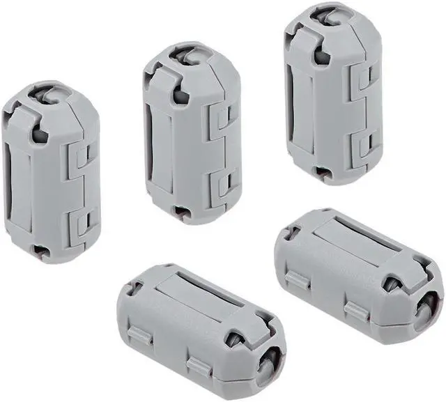 Alt view image 4 of 4 - 7mm Ferrite Cores Ring Clip-On RFI EMI Noise Suppression Filter Cable Clip, Grey 5pcs