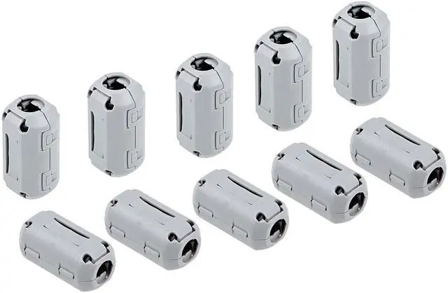 Alt view image 4 of 4 - 9mm Ferrite Cores Ring Clip-On RFI EMI Noise Suppression Filter Cable Clip, Grey 10pcs