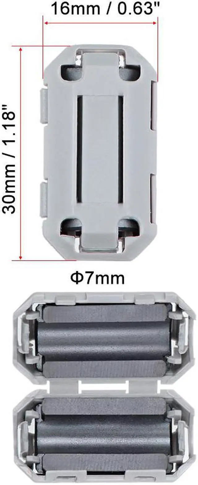Alt view image 7 of 9 - 13mm Ferrite Cores Ring Clip-On RFI EMI Noise Suppression Filter Cable Clip, Black 5pcs