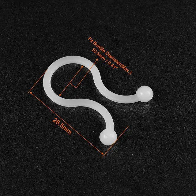 Alt view image 4 of 4 - uxcell Twist Lock Cable Wire Ties Nylon U Shape 10.5mm Dia White 100pcs