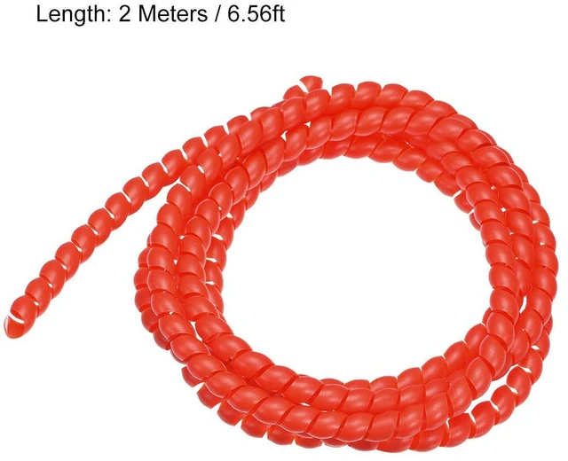 Main image of Flexible Spiral Tube Wrap Cable Management Sleeve 12mm X 14mm Computer Wire Manage Cord 2 Meters Length Red