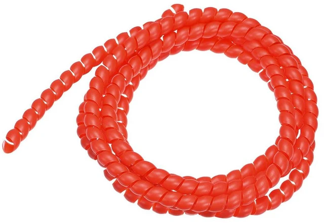Alt view image 3 of 3 - Flexible Spiral Tube Wrap Cable Management Sleeve 12mm X 14mm Computer Wire Manage Cord 2 Meters Length Red