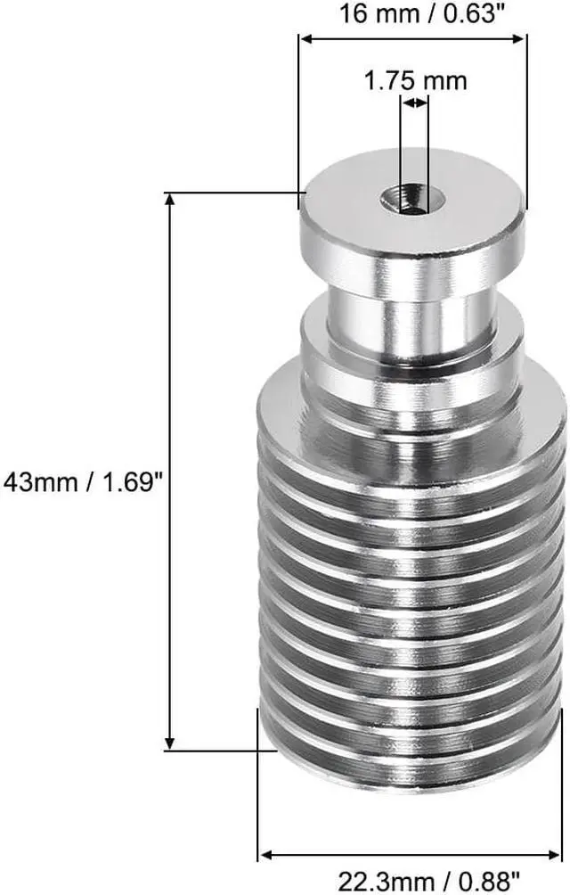 Alt view image 2 of 4 - Heatsink for 3D Printers Heat Sink, Fit for 1.75mm Filament, for V6 Heatbreak