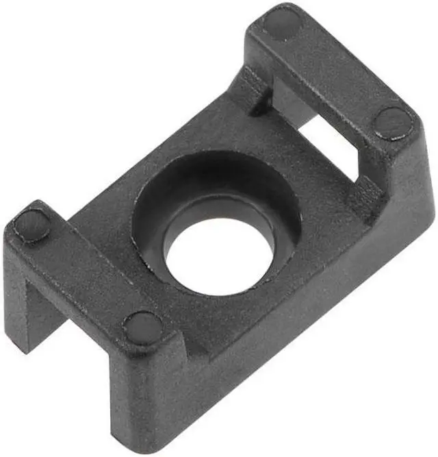 Main image of Cable Tie Base Saddle Type Mount Wire Holder Permanently Anchor To Wall Desk 13x7x6mm Black 50pcs