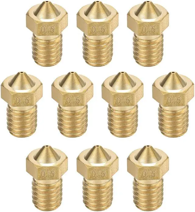 Main image of 0.5mm 3D Printer Nozzle, Fit V6 Extruder Head, for 1.75mm Filament Brass 10pcs