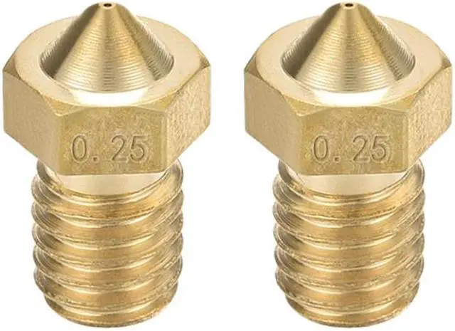 Main image of 0.25mm 3D Printer Nozzle, Fit V6 Extruder Head, for 1.75mm Filament Brass 2pcs