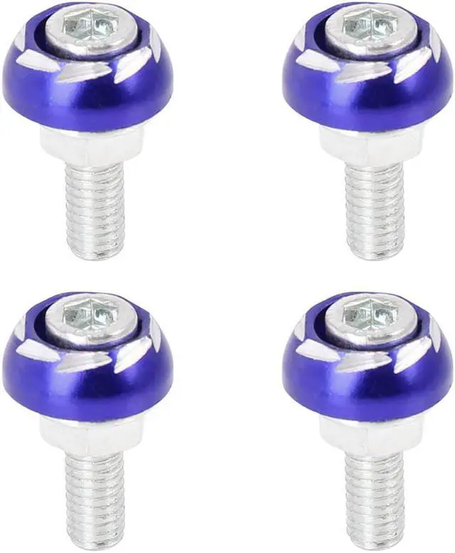 Main image of 4pcs 6mm Metal Motorcycle License Plate Frame Bolt Screw Fastener Blue