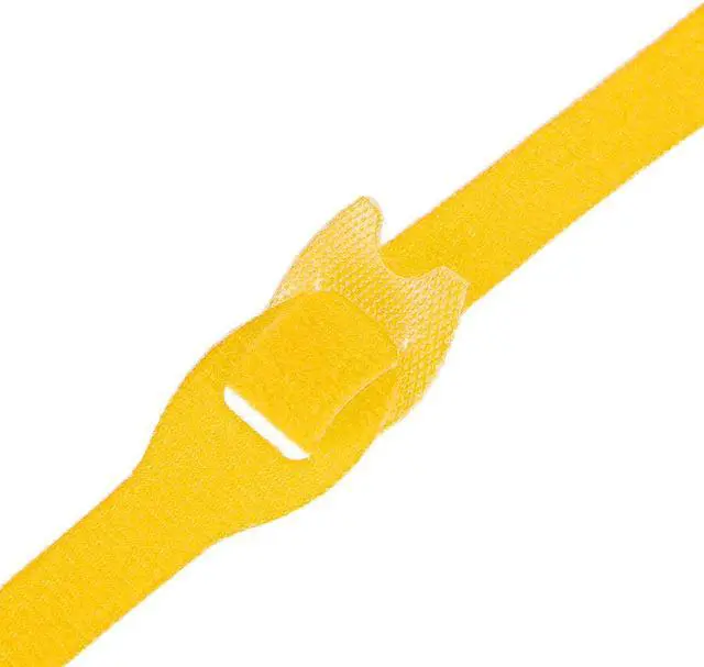 Alt view image 5 of 5 - Reusable Cable Ties 8 Inch Hook and Loop Cord Wraps Yellow Adjustable Strap 30pcs