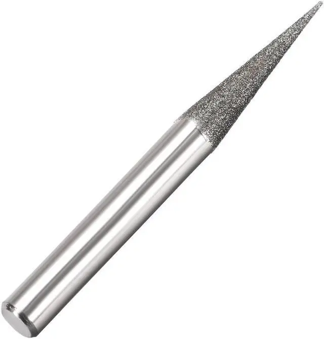 Alt view image 3 of 4 - Diamond Burrs Grinding Drill Bits for Carving Rotary Tool 1/4-Inch Shank 6mm Pointed 150 Grit 10 Pcs