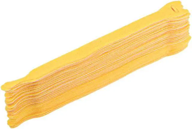 Main image of Reusable Cable Ties 8 Inch Hook and Loop Cord Wraps Yellow Adjustable Strap 30pcs