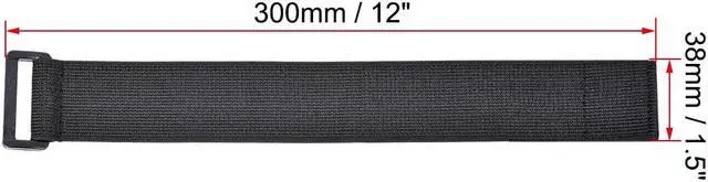 Alt view image 2 of 6 - Elastic Reusable Cable Ties, 12 Inch Hook and Loop Cord Wraps with Buckle 6pcs