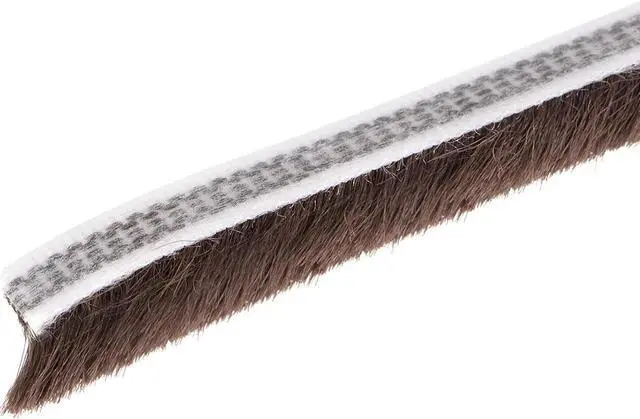Alt view image 3 of 4 - Brush Weather Stripping, Adhesive Felt Door Seal Strip Pile Weatherstrip Door Sweep Brush for Door Window  197Inch L X 0.35 Inch W (5000mm X 9mm)Brown