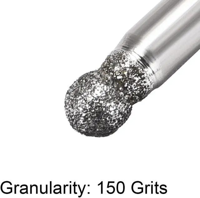 Alt view image 4 of 4 - Diamond Burrs Grinding Drill Bits for Carving Rotary Tool 1/8-Inch Shank 3mm Sphere 150 Grit 2 Pcs