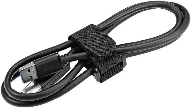 Alt view image 5 of 5 - Reusable Cable Ties 8 Inch Hook and Loop Cord Wrap with Buckle Black 50pcs